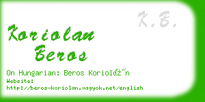 koriolan beros business card